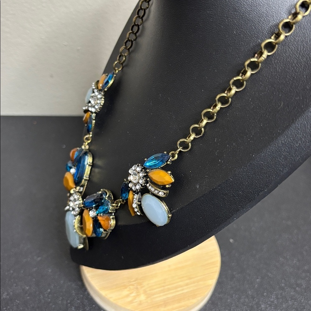 Multicolor Beaded Chunky Bib Necklace Statement Colorful Collar - Picture 3 of 7